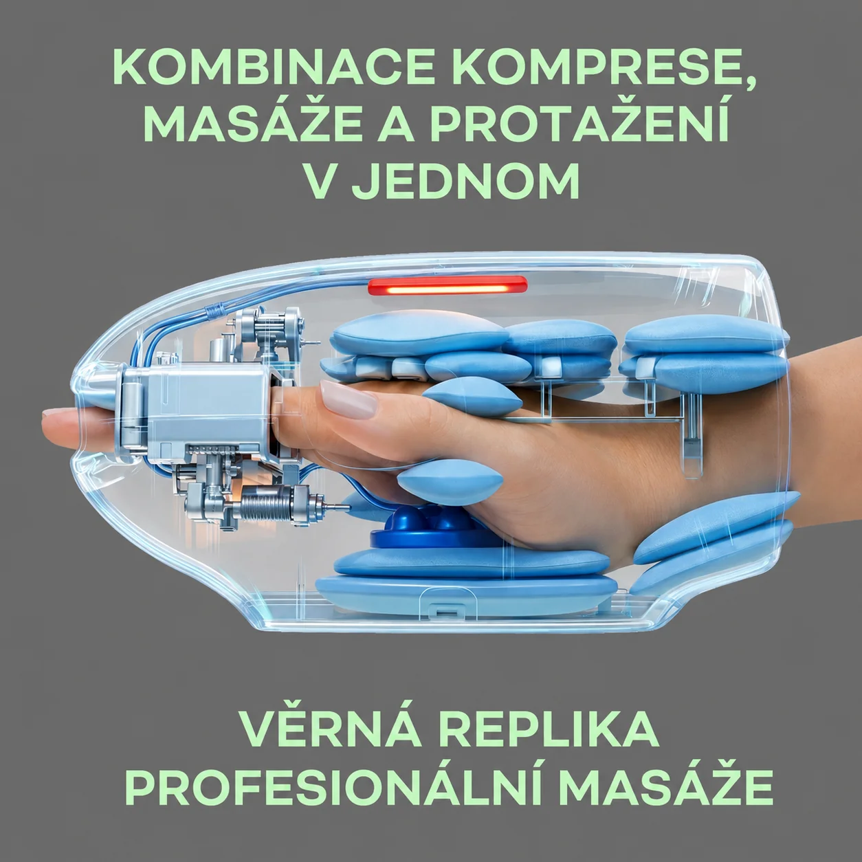 Reviber Masážní přístroj na ruce s výhřevem bílý