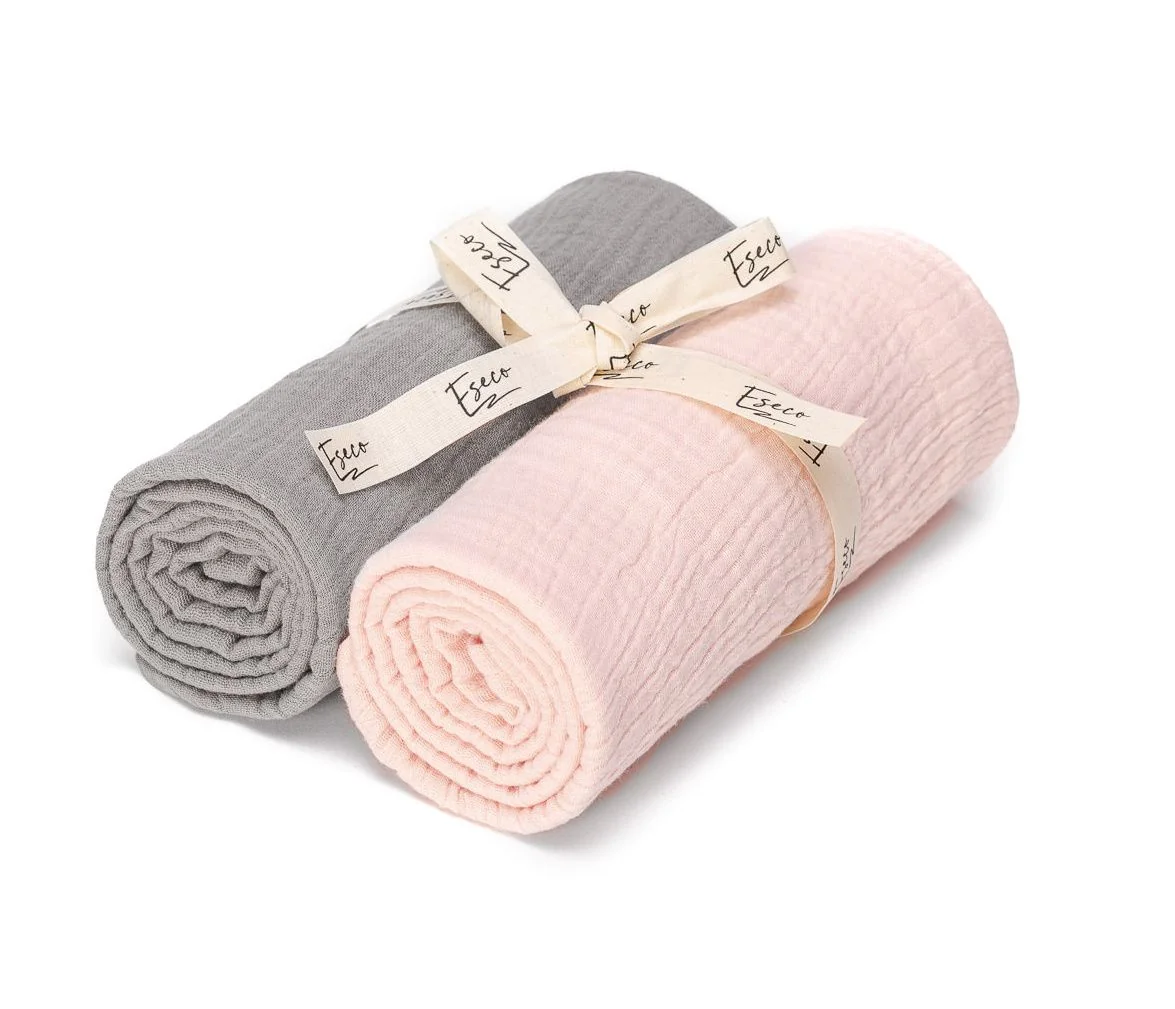 ESECO Mušelínové pleny 2 ks grey - pink