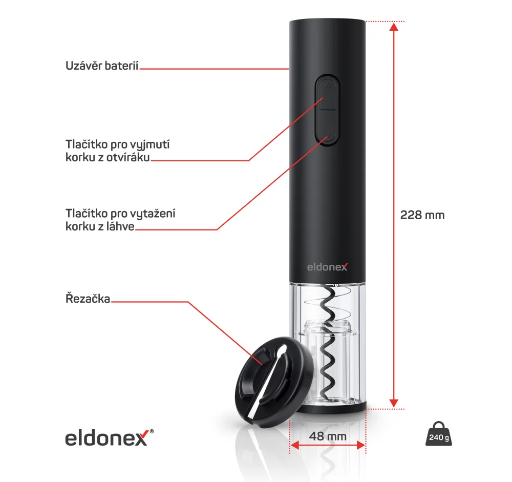 Eldonex WineSpin elektrický otvírák na víno 1 ks