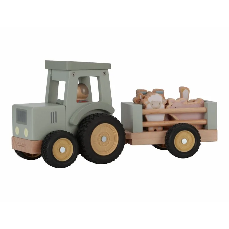Little Dutch Traktor s přívěsem dřevěný Farma