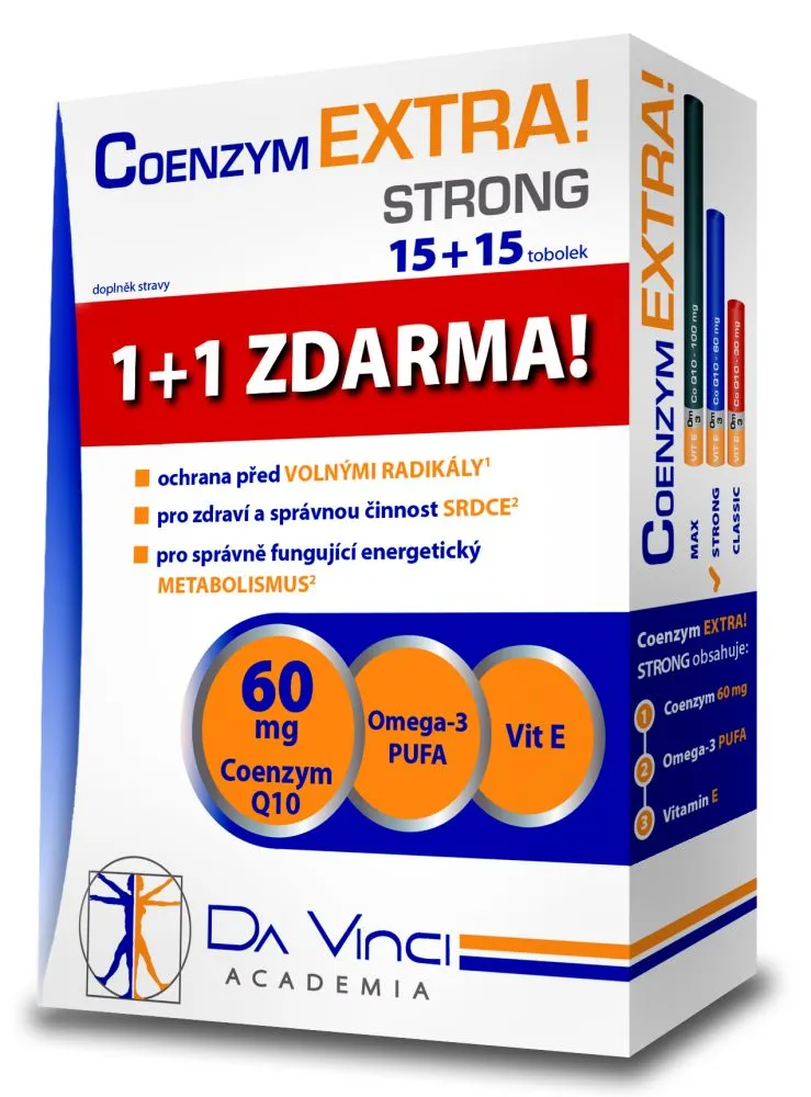 Coenzym EXTRA! Strong 60mg DaVinci tob.15+15 ZDARMA