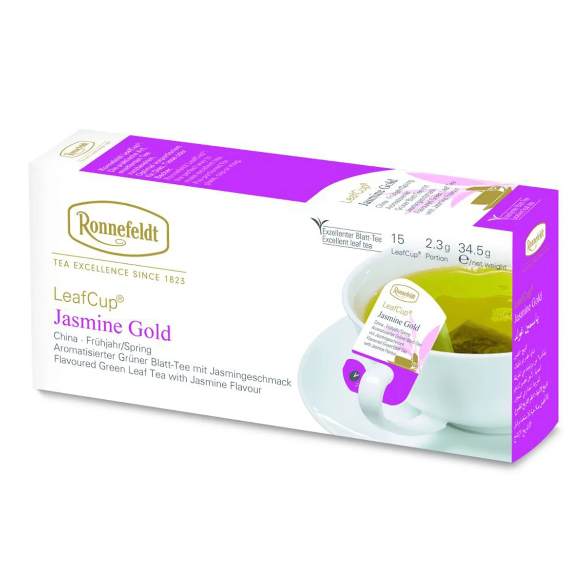 Ronnefeldt Ronnefeldt LeafCup Jasmine Gold zelený aromatizovaný čaj 15 ks