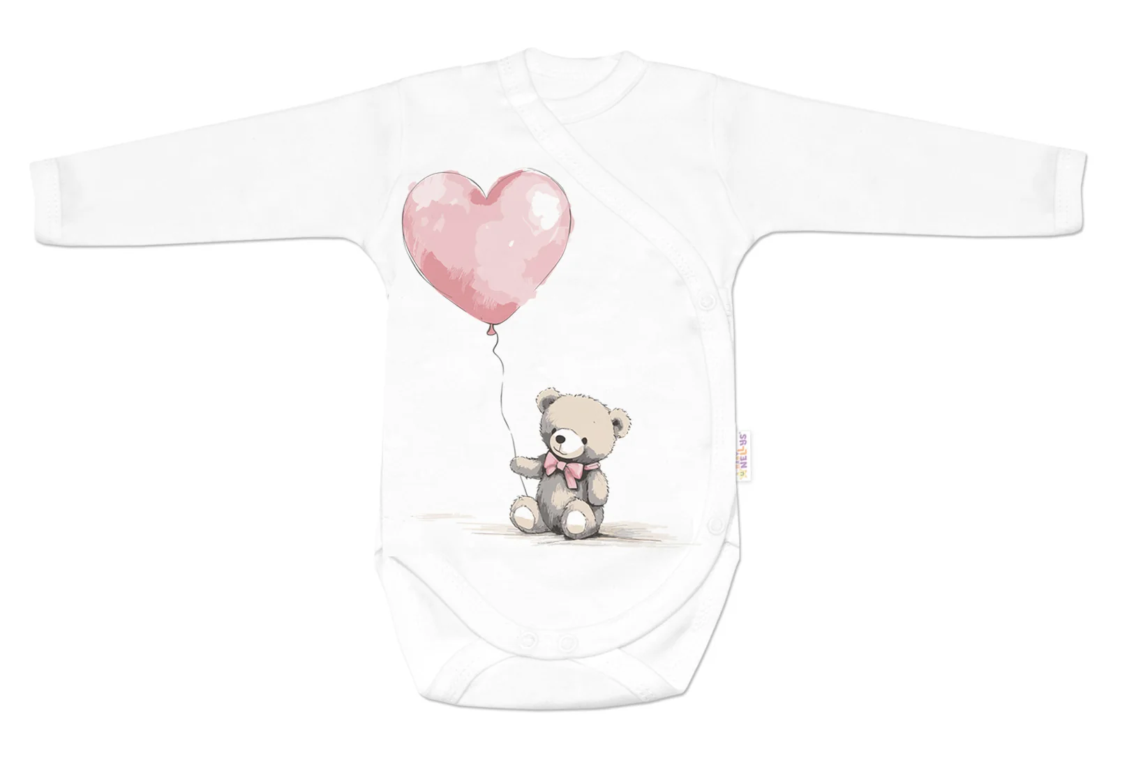 Baby Nellys Sada do porodnice pro miminko 4D Teddy Love - bílá/růžová, 62