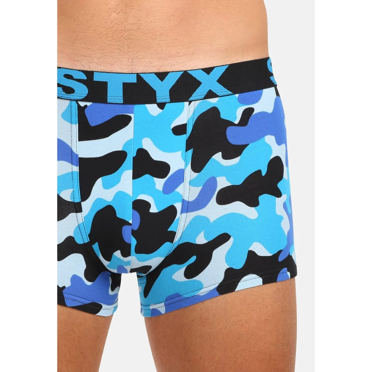 Styx Pánské boxerky art sportovní guma maskáč modrý (G1850) L