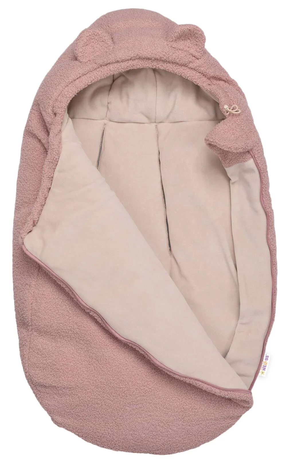 Baby Nellys Teploučky fusak Beránek exclusiv, 85x50cm - pudrově růžový