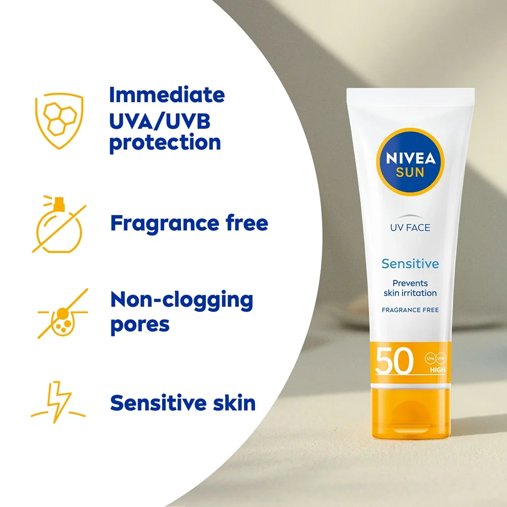 Nivea SUN Sensitive OF50 pleťový krém 50 ml