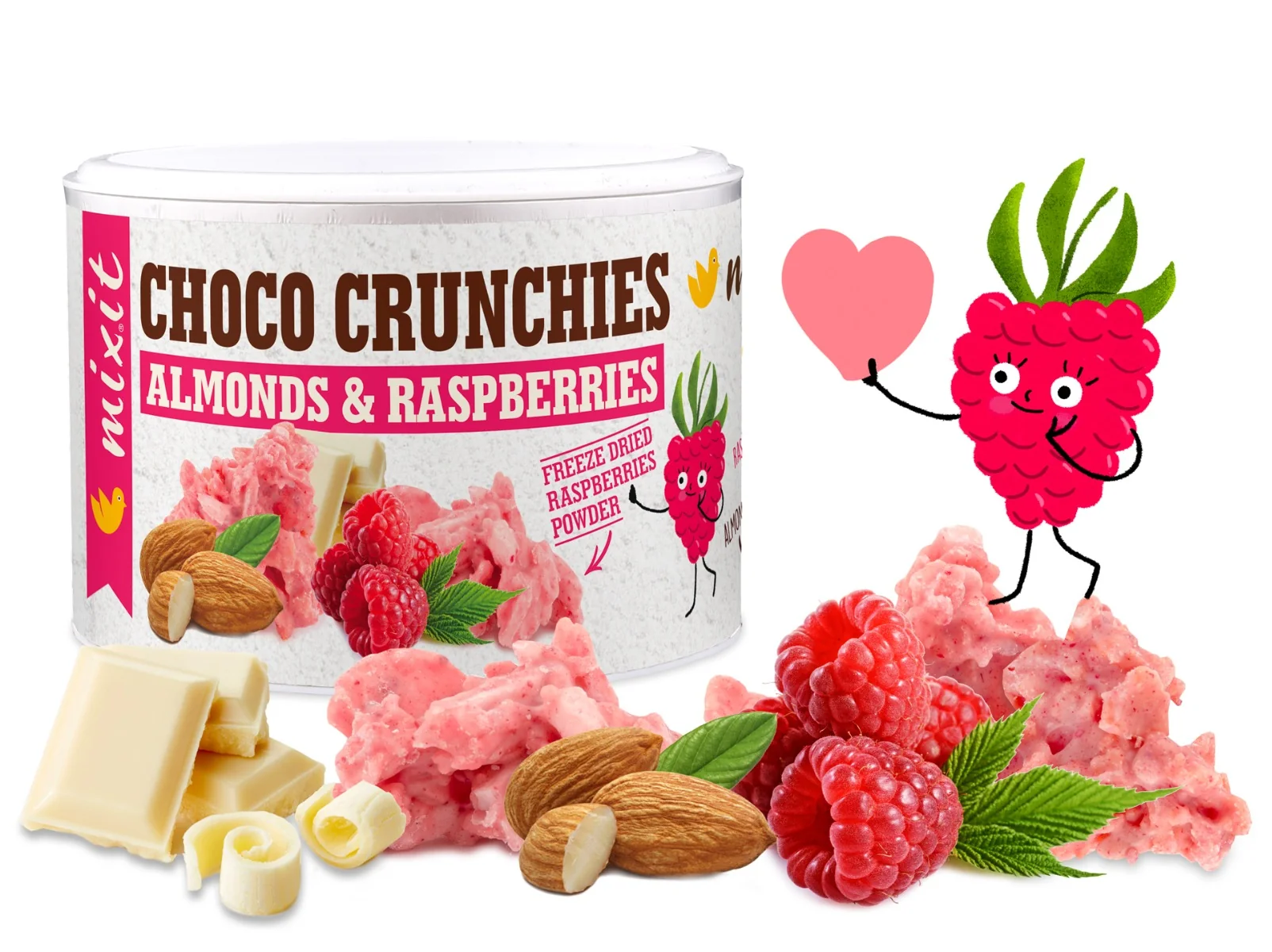 Mixit Malinové čokohrudky s mandlemi 140 g