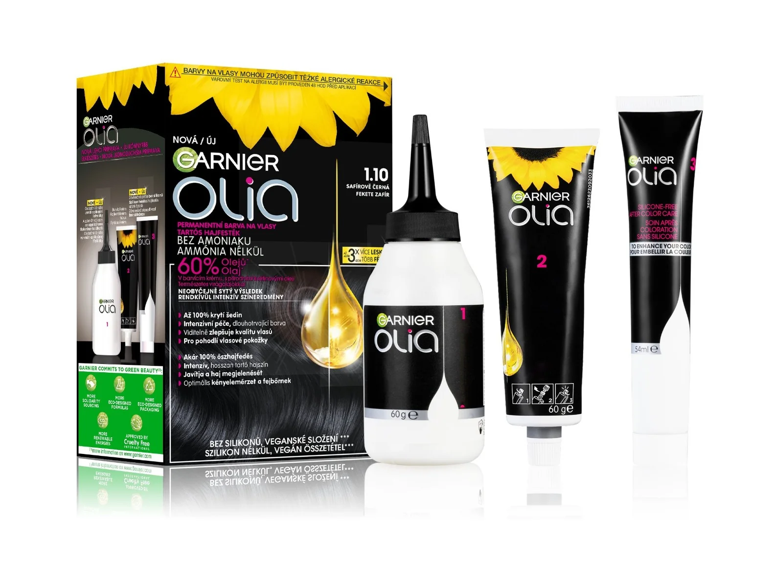 Garnier Olia 1.10 Safírově černá permanentní barva na vlasy