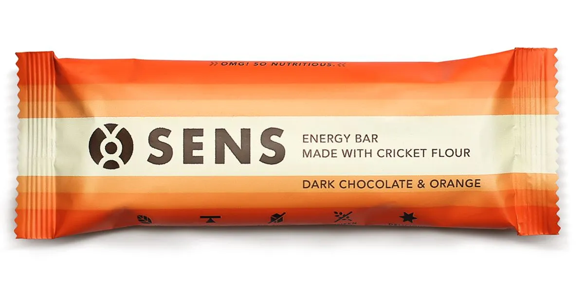 SENS Energy bar Čokoláda & pomeranč s cvrččí moukou tyčinka 50 g