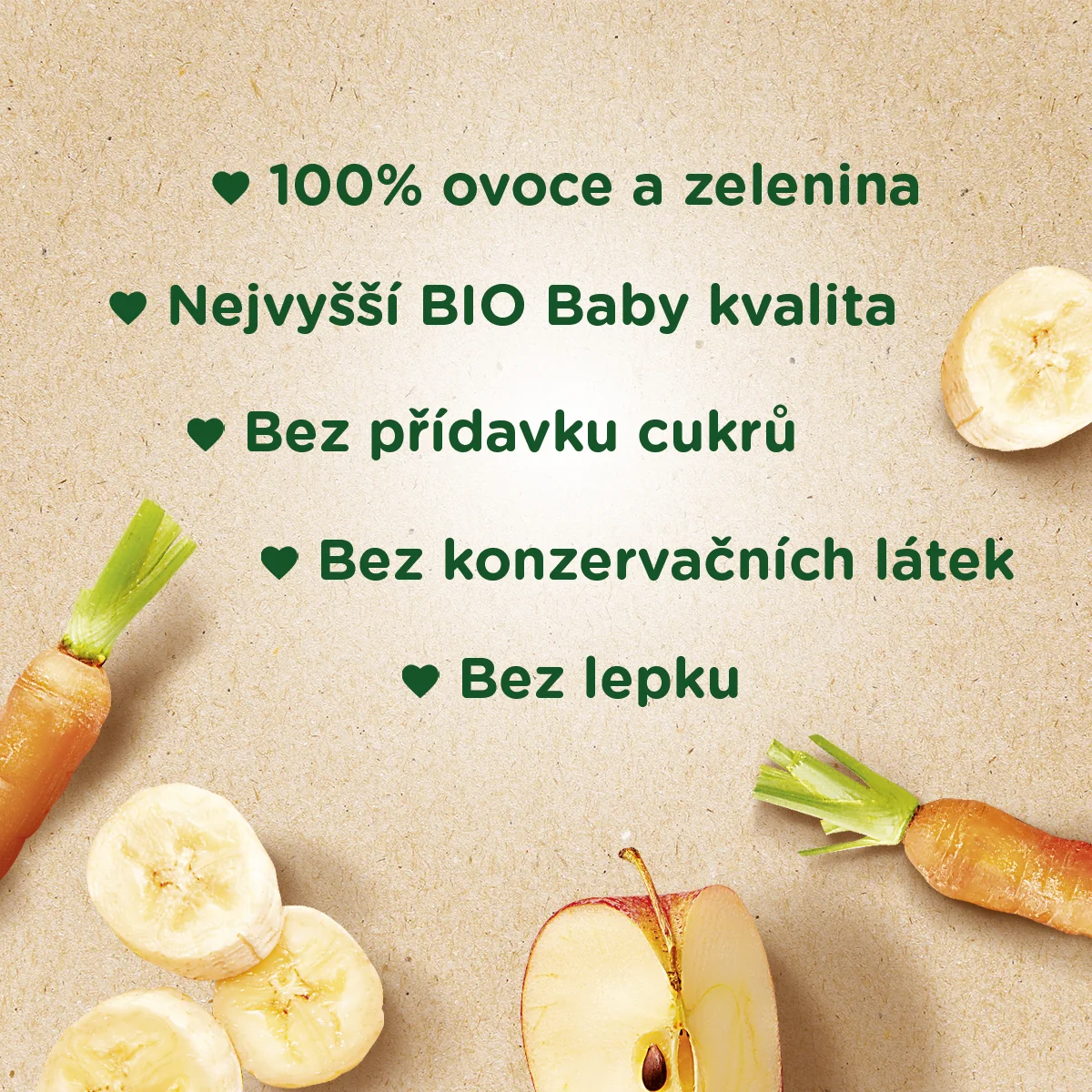 Sunar BIO Jablko, banán, mrkev kapsička 100 g