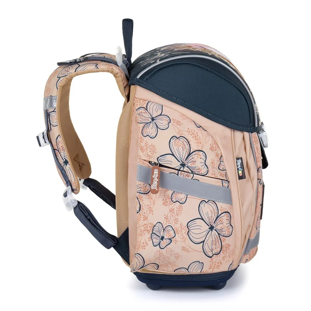 Oxybag Školní batoh PREMIUM LIGHT kůň, béžovo-modrý