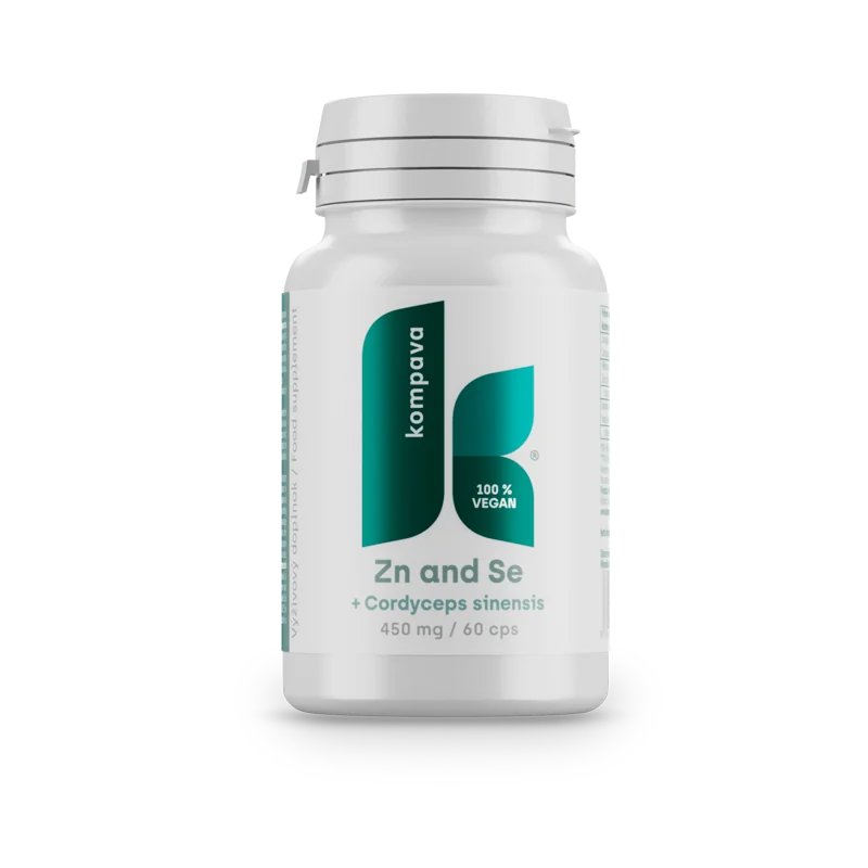 KOMPAVA Zinek a selen CORDYCEPS SINENSIS 450 mg / 60kapslí