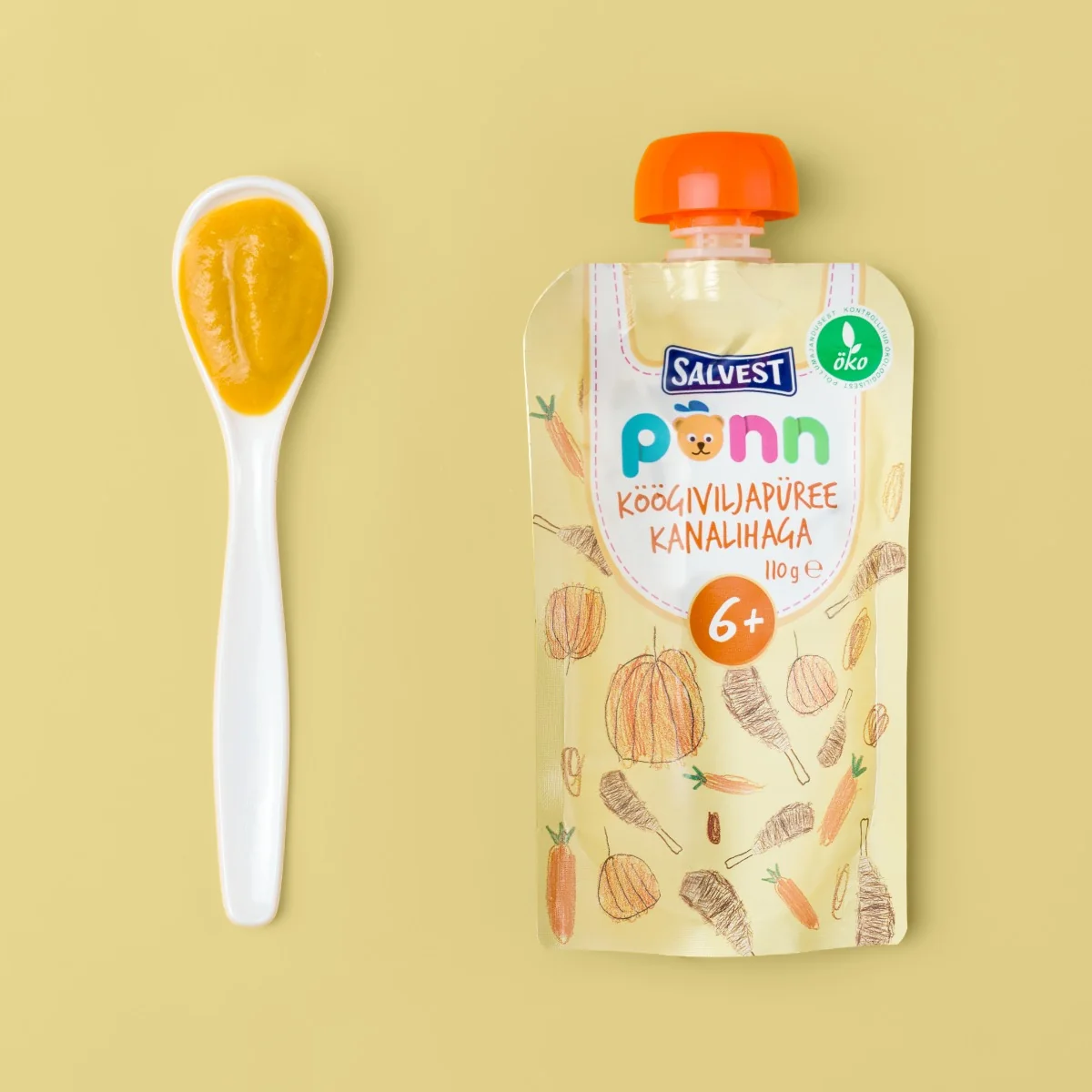 SALVEST Põnn BIO Kuřátko se zeleninovým pyré 110 g