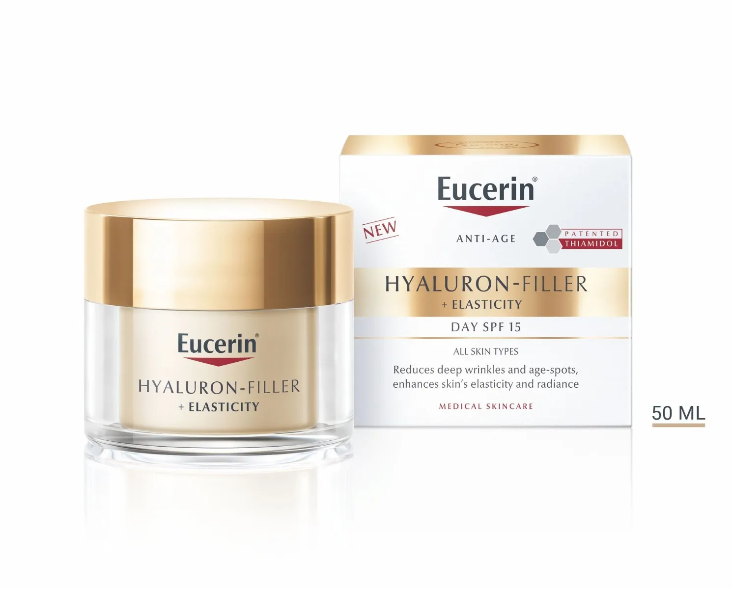 Eucerin Hyaluron-Filler + Elasticity SPF15 denní krém 50 ml