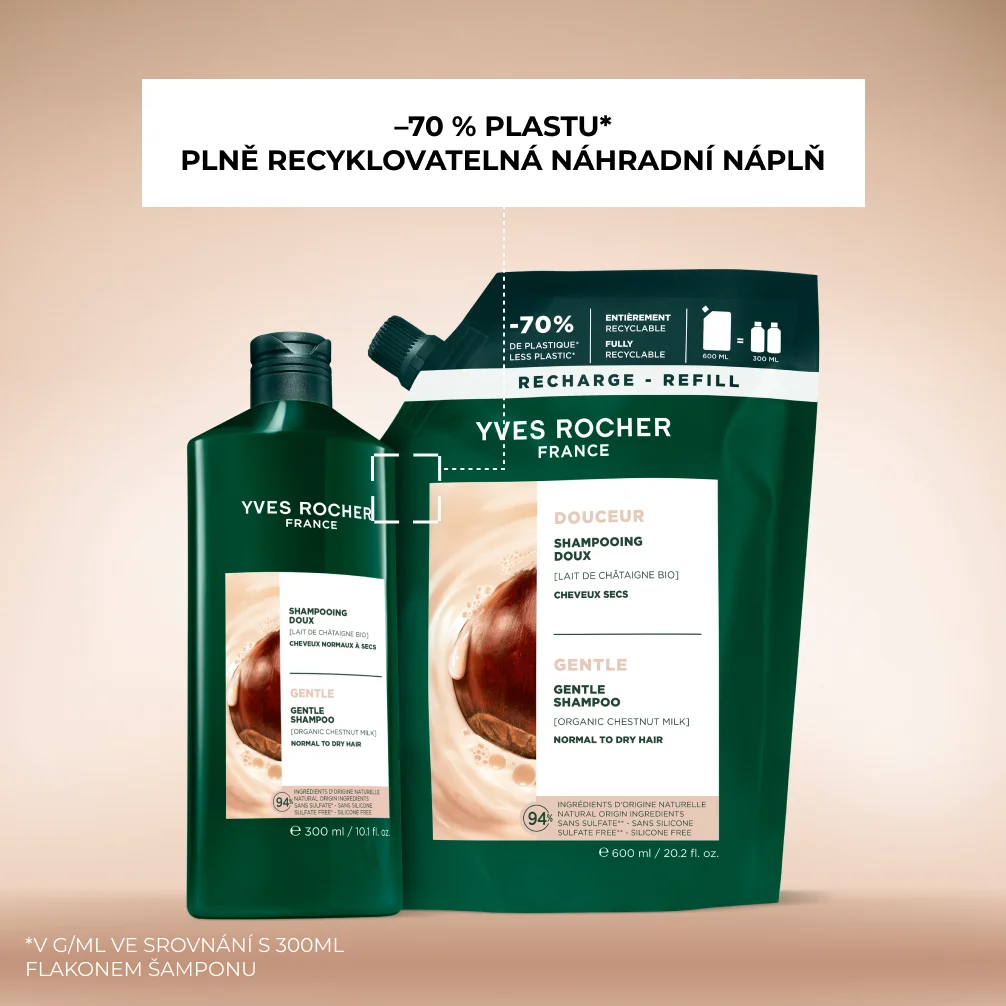 Yves Rocher Haircare Botanical Solutions Zjemňující šampon 600 ml