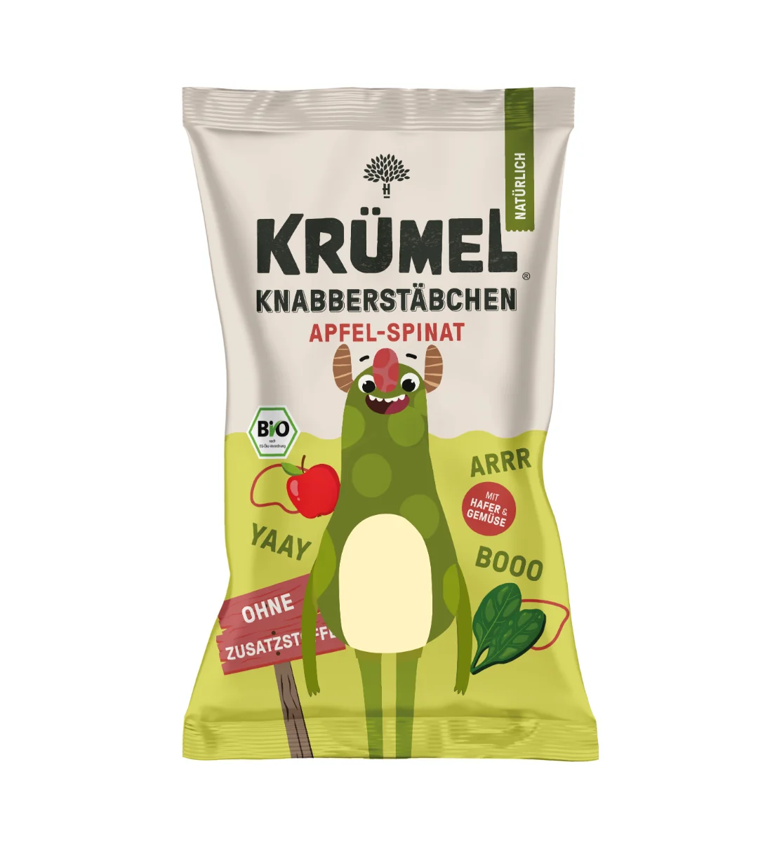 Krümel BIO Jablečné tyčinky se špenátem 60 g