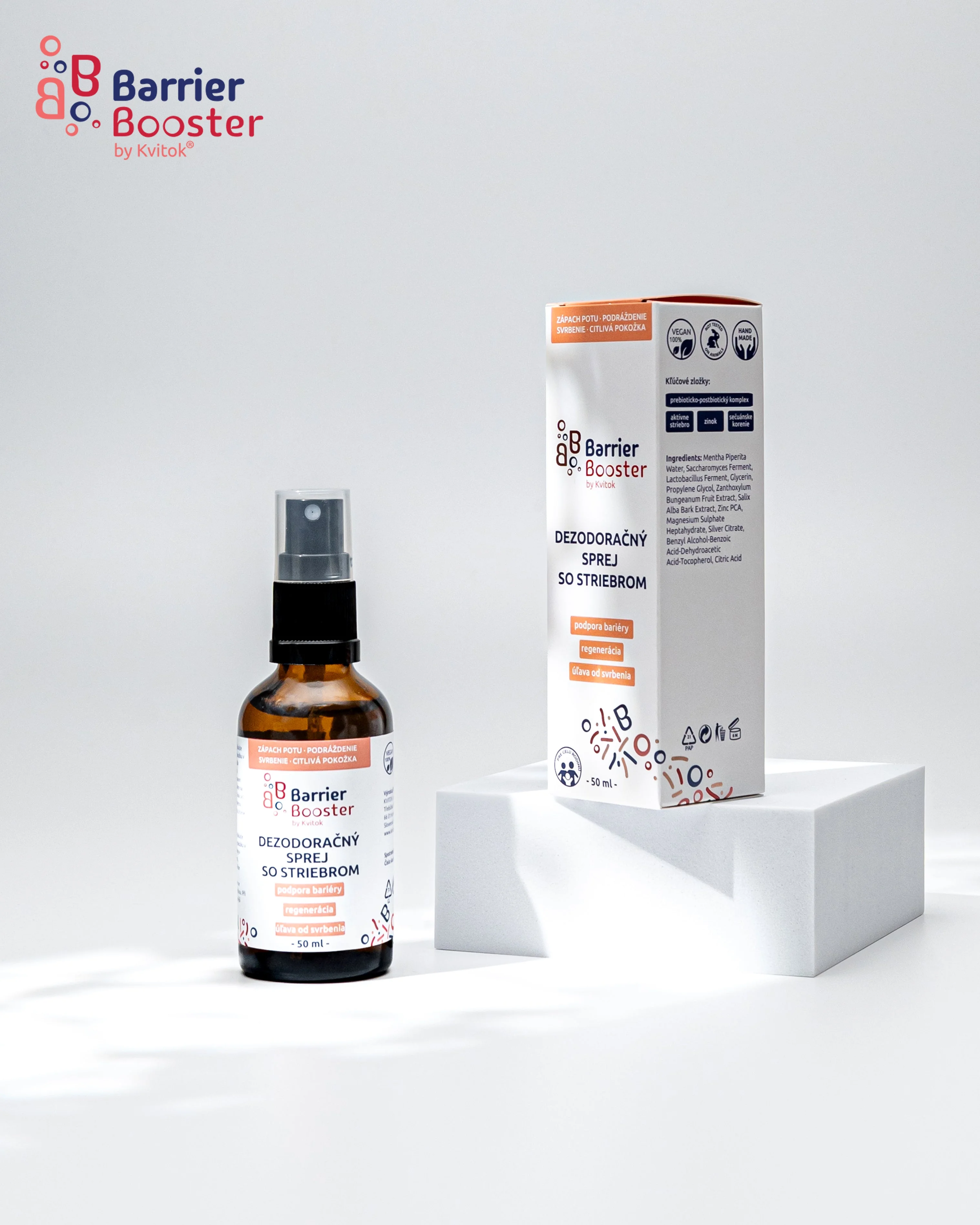 Kvitok Barrier Booster Deodorant ve spreji se stříbrem (50 ml) 