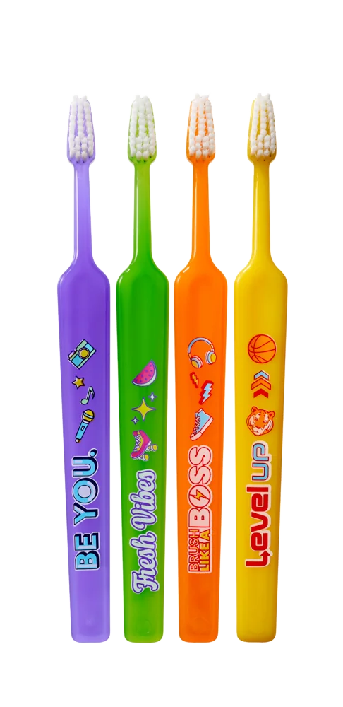 Tepe Select Compact Kids X-soft dětské zubní kartáčky 4 ks mix barev