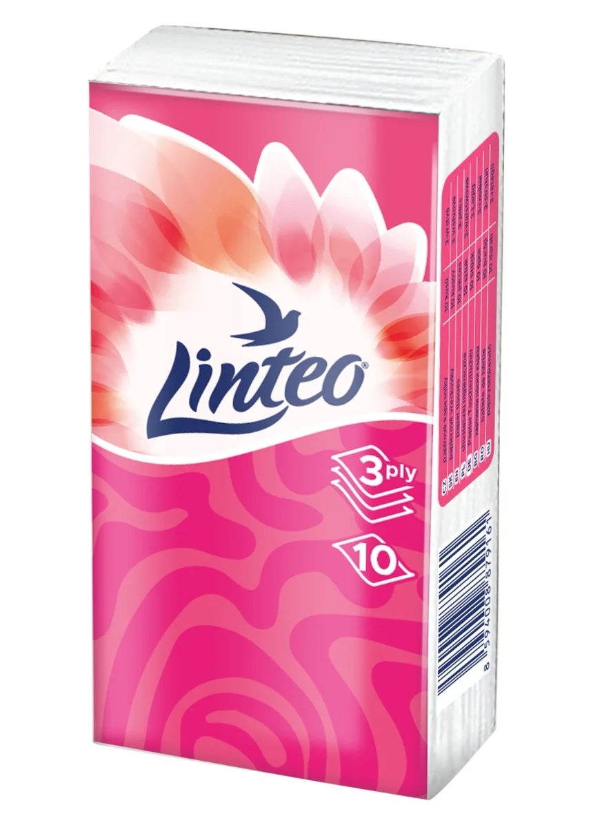 Linteo Papírové kapesníky 3-vrstvé 10x10 ks