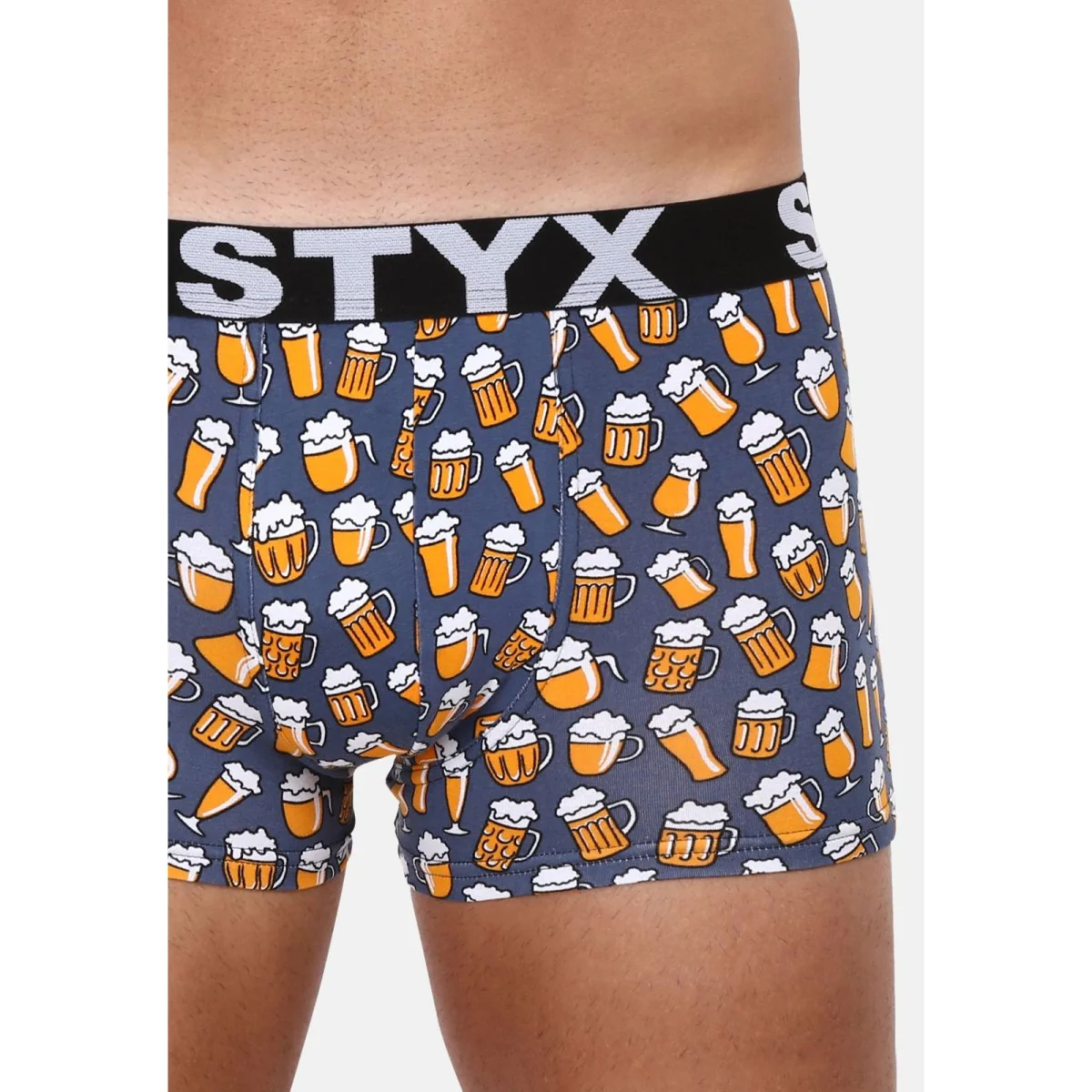 Styx Pánské boxerky art sportovní guma nadrozměr pivo (R1357) 4XL