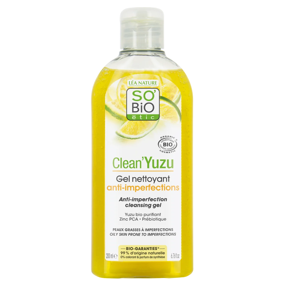 SO’BiO étic Clean Yuzu čisticí gel proti nedokonalostem pleti BIO 200 ml