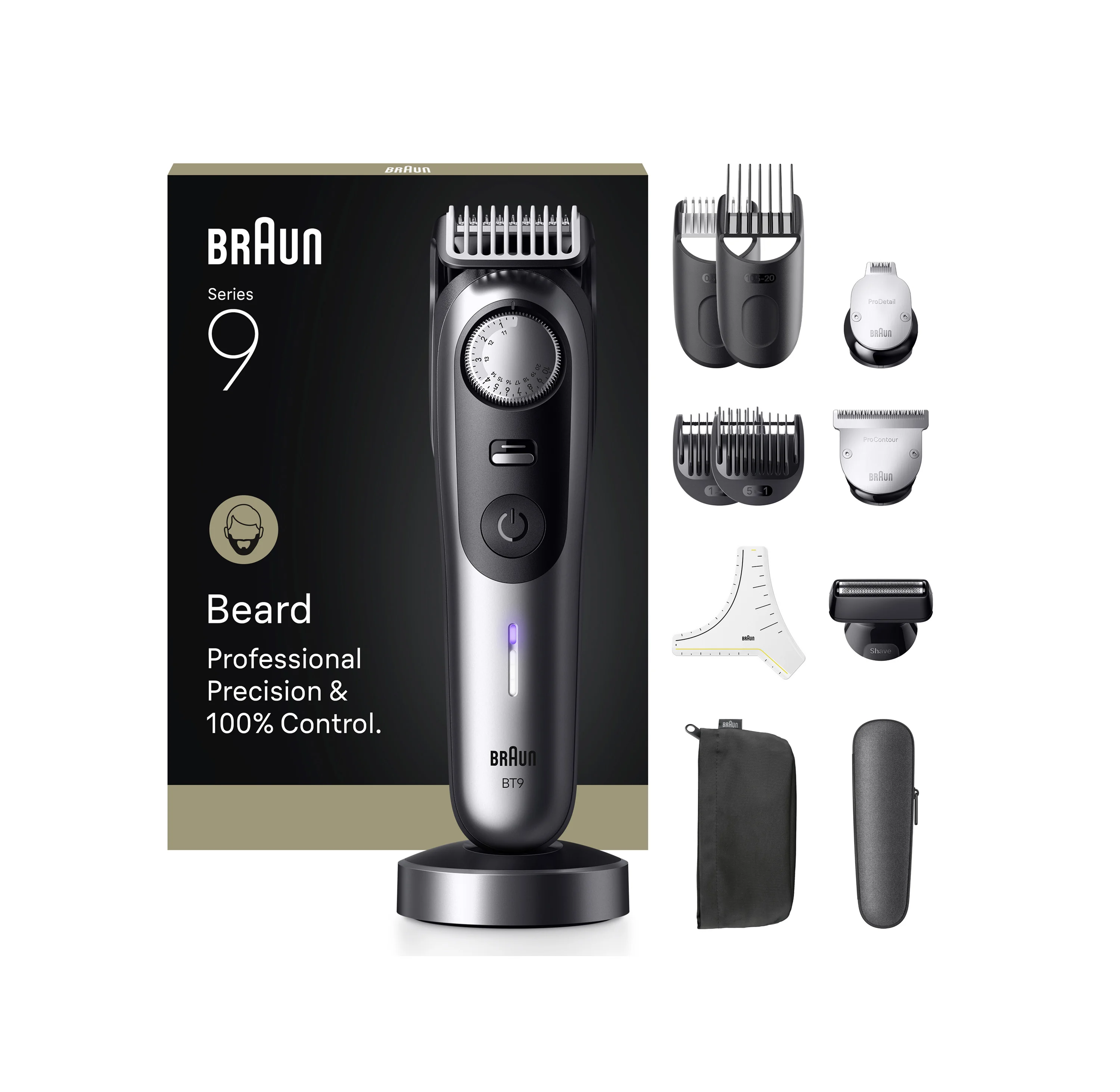 Braun Series 9 BT9560 zastřihovač vousů černo-šedý