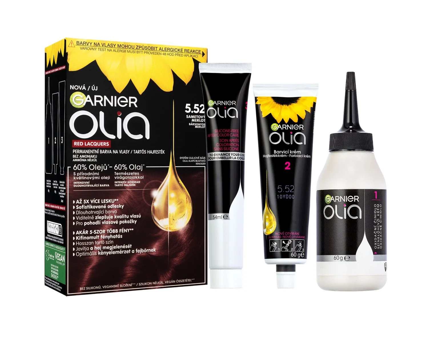 Garnier Olia 5.52 Sametový merlot permanentní barva na vlasy