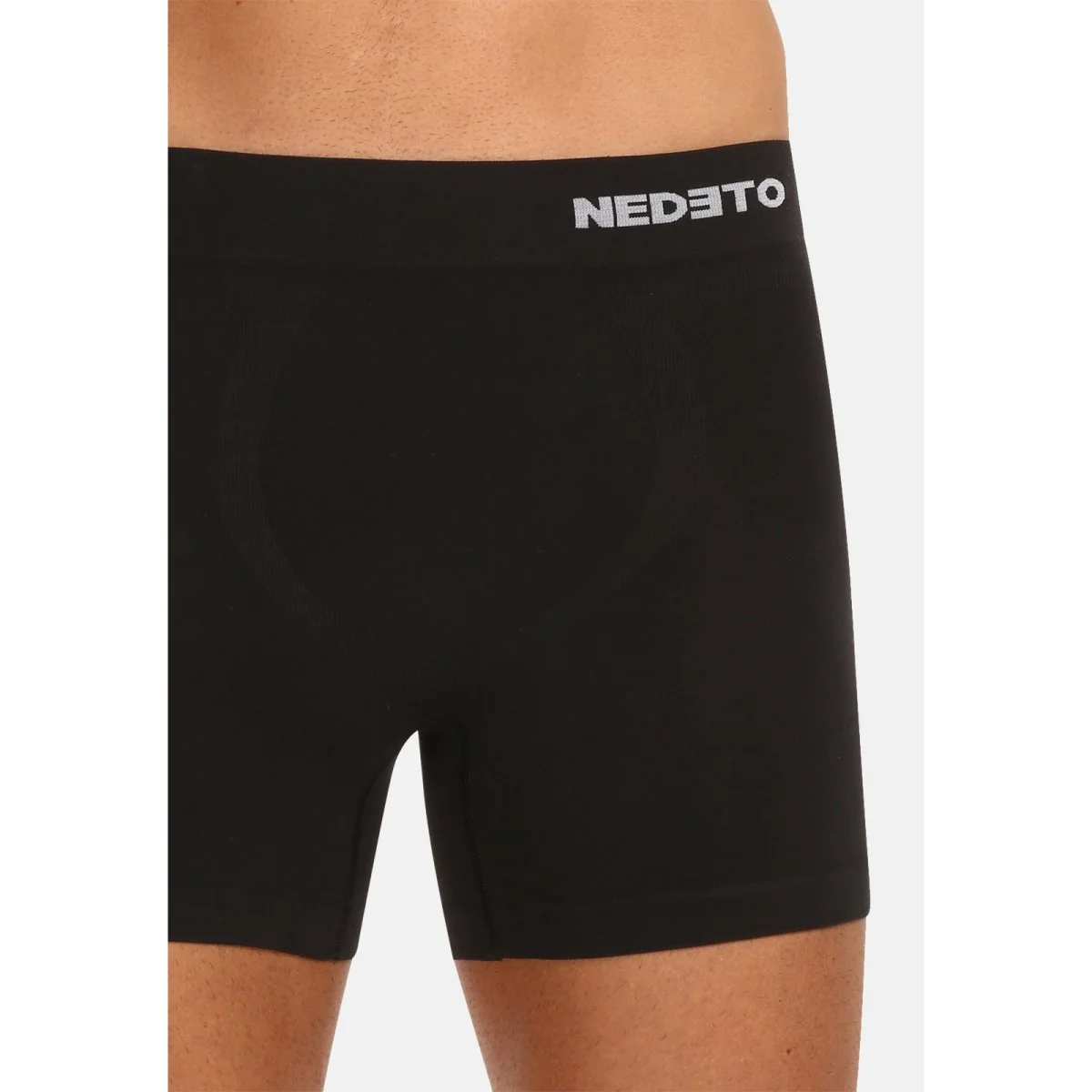 Nedeto 5PACK pánské boxerky bezešvé bambusové černé (5NDTB001S) XXL