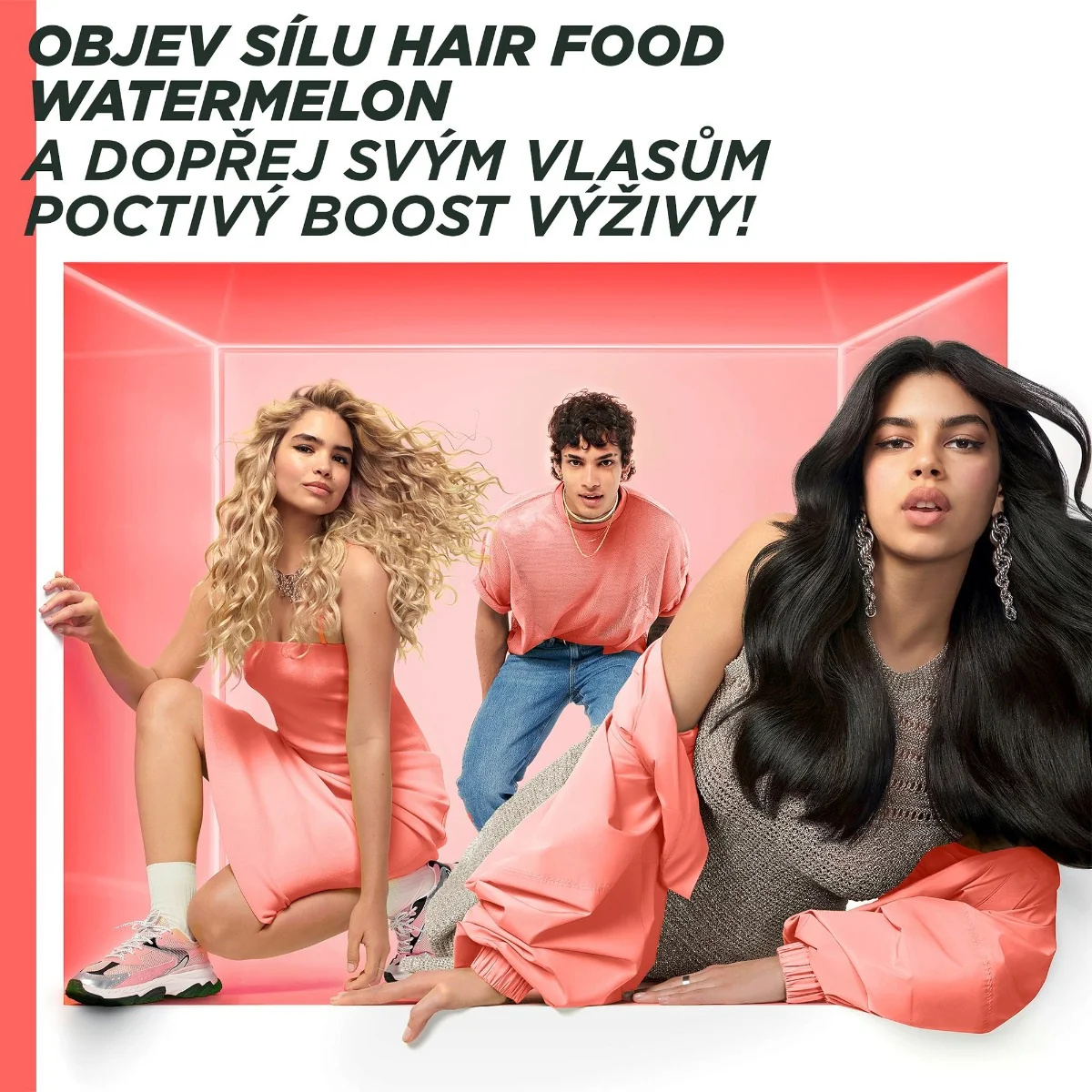 Garnier Fructis Hair Food Watermelon šampon pro jemné vlasy bez objemu 350 ml