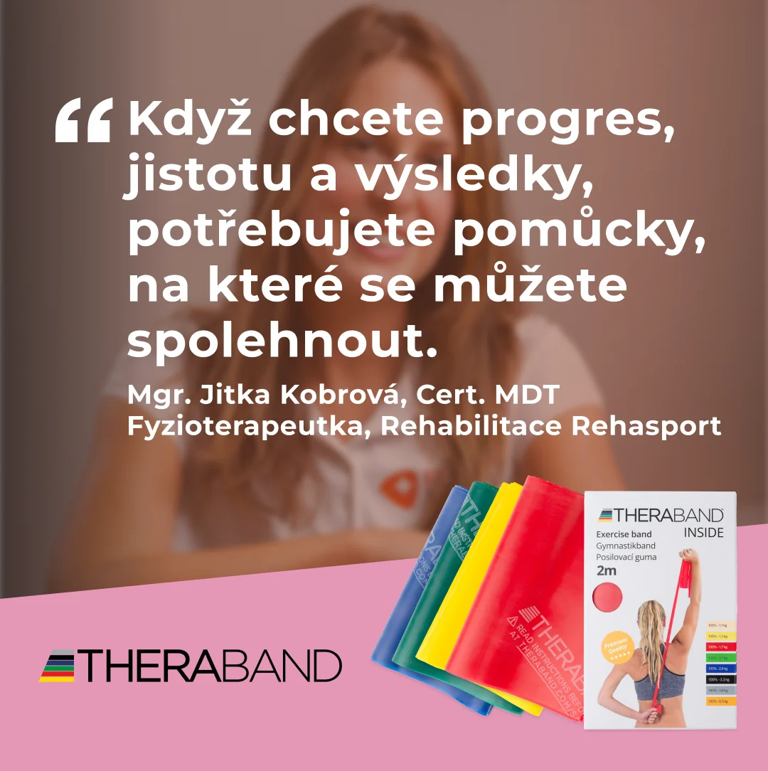 Thera-Band Posilovací guma 5,5 m, červená, středně silná