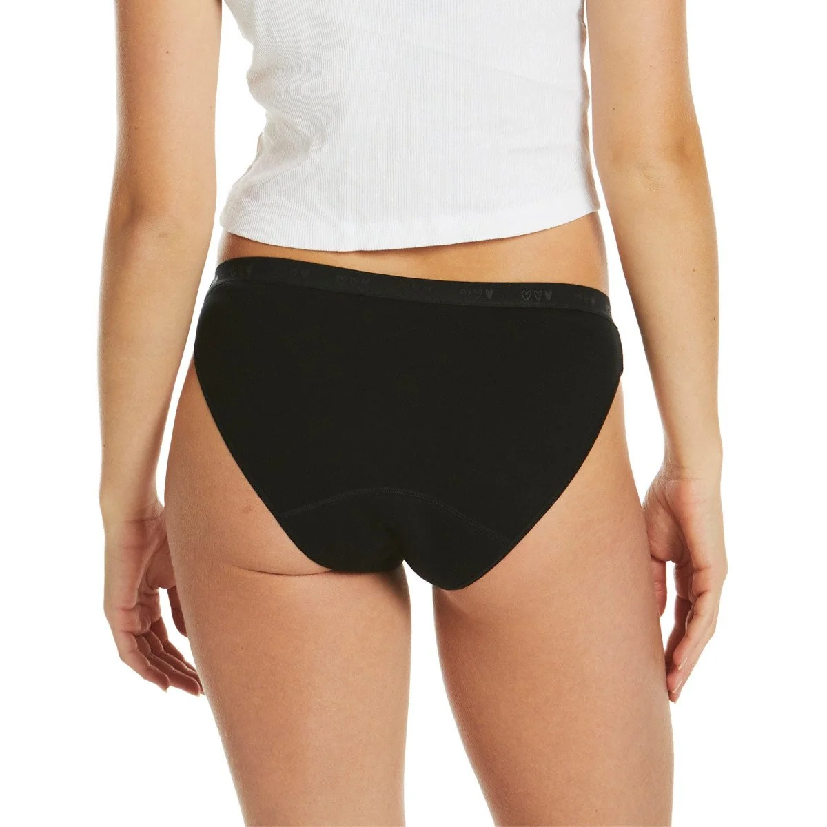 Love Luna Menstruační kalhotky pro dívky Bikini Black Hearts (LOVE053BH) 152