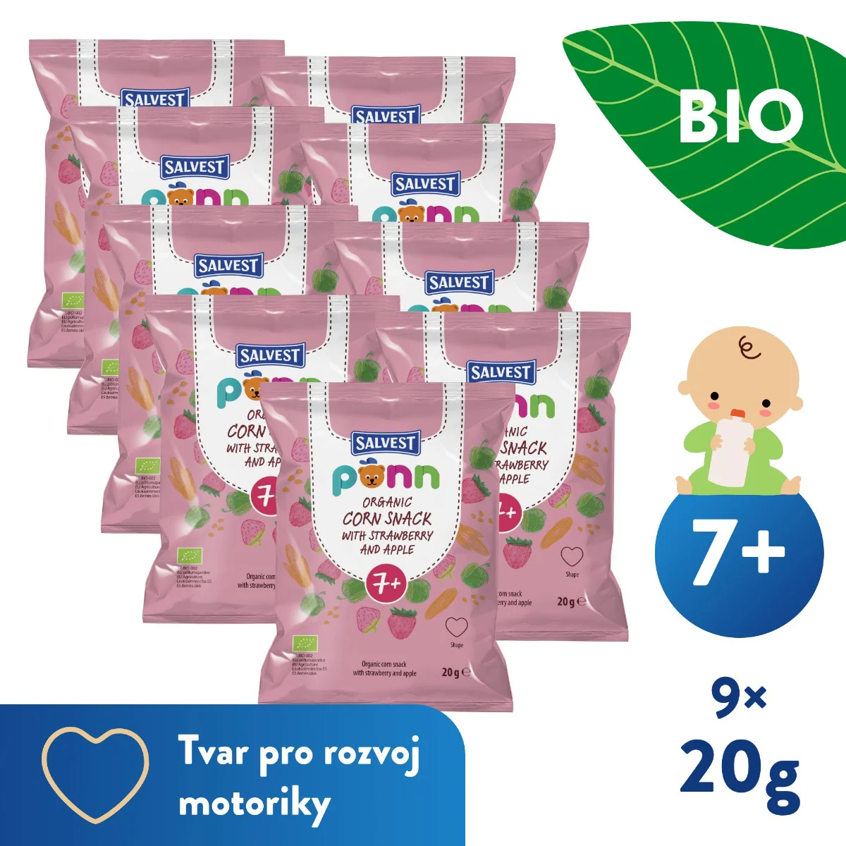 SALVEST Põnn BIO Jahodové křupky 9x20 g