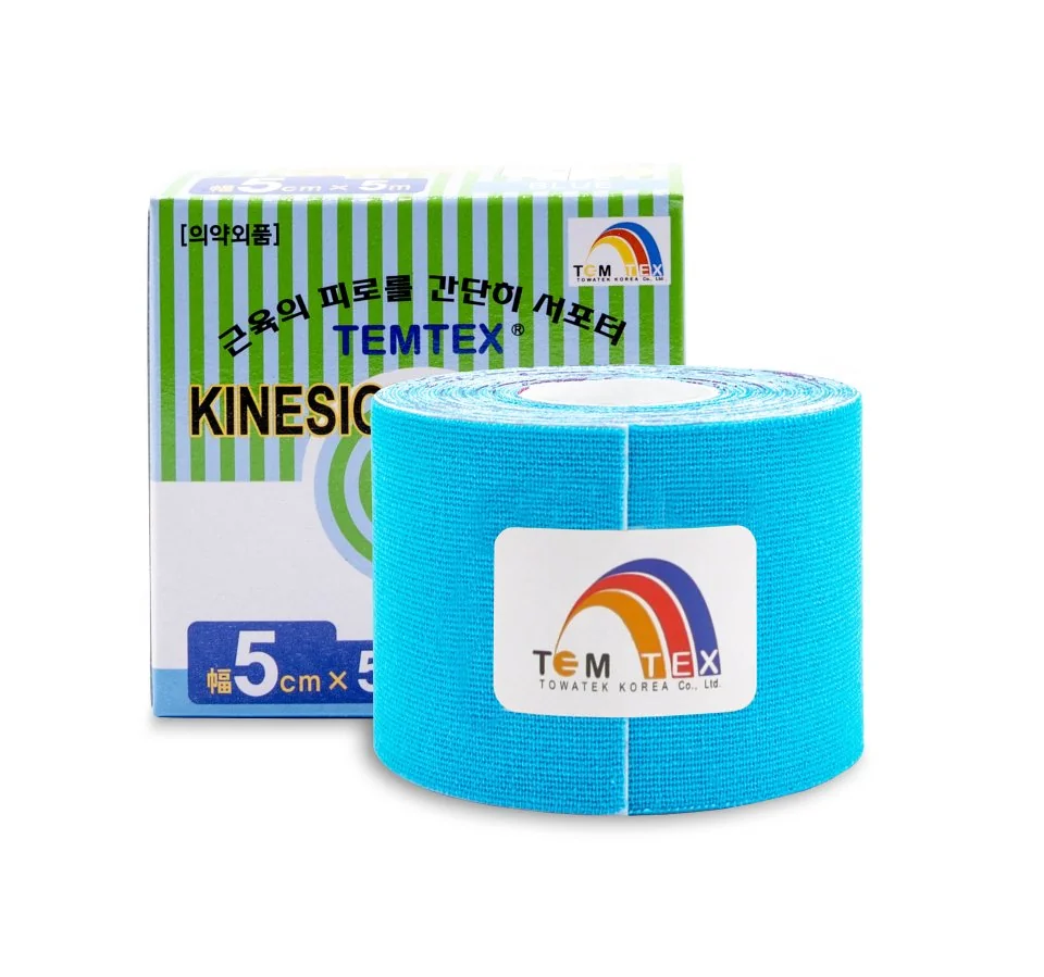 TEMTEX Kinesio tape 5 cm x 5 m tejpovací páska modrá