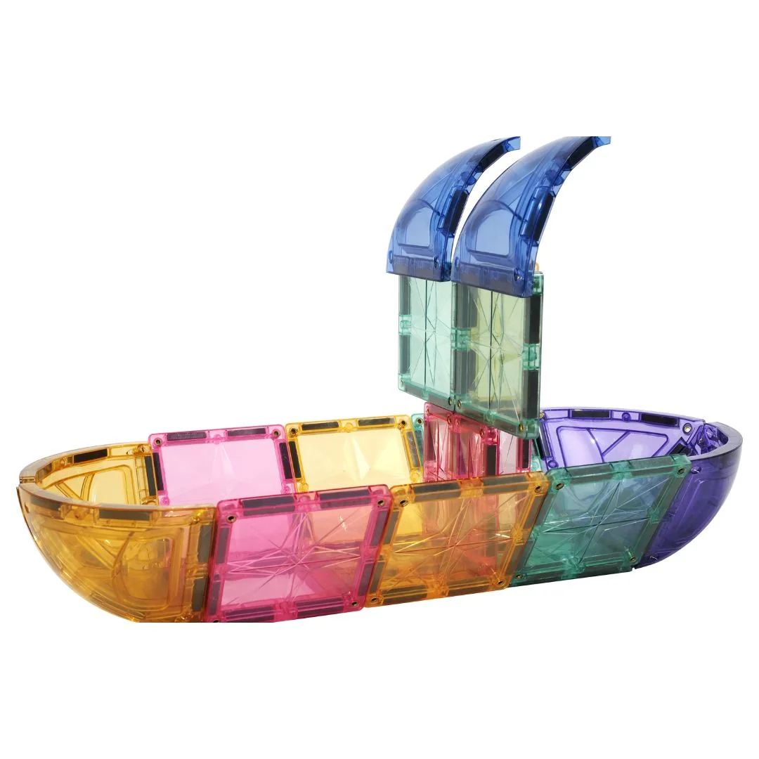 Cleverclixx Magnetická stavebnice Small Curved Pack Pastel - 34 ks