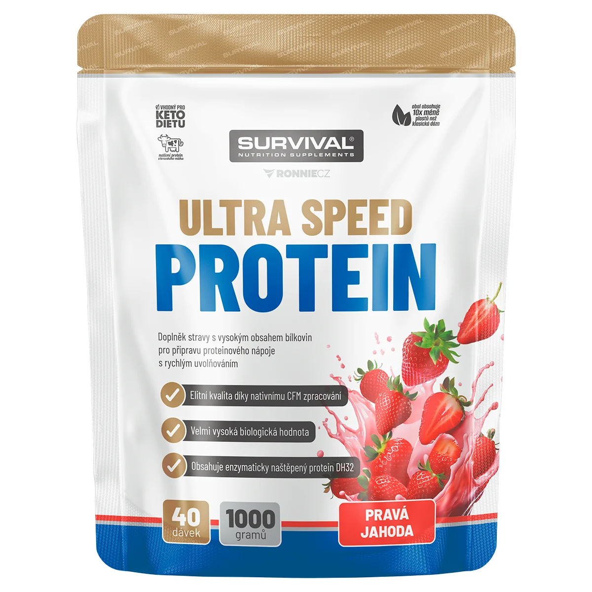 Survival Ultra Speed Protein 1000 g pravá jahoda