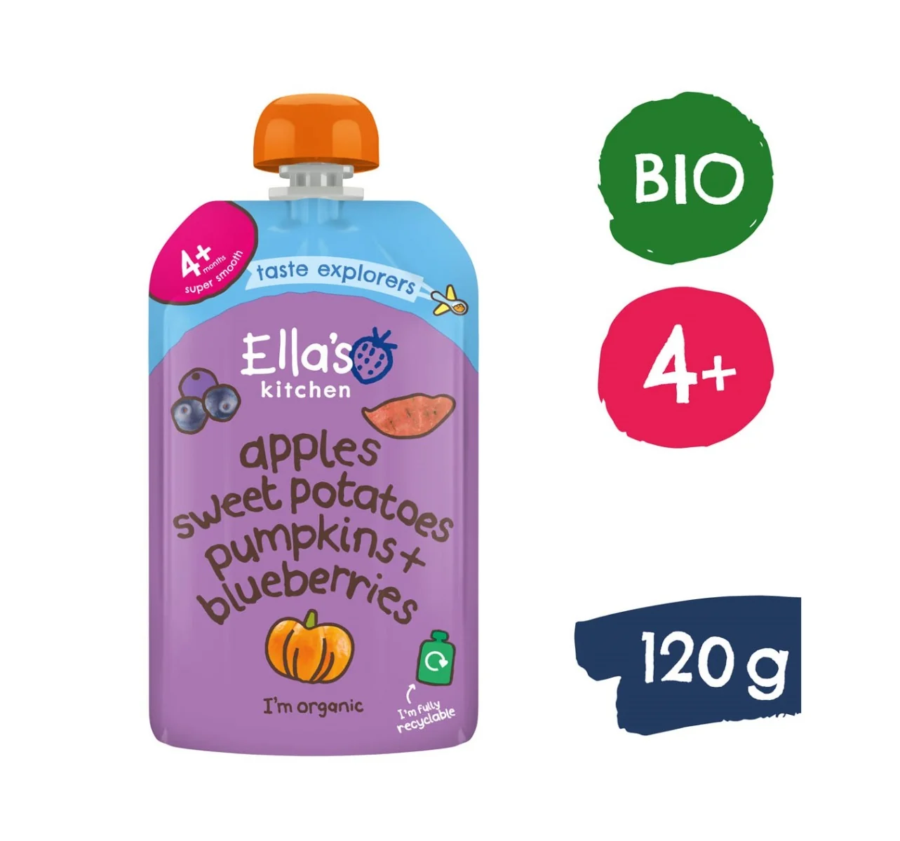 Ellas Kitchen BIO Batáty, dýně a jablko kapsička 120 g