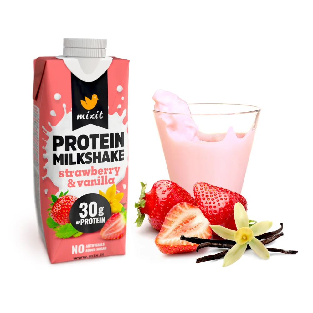 Mixit Proteinový milkshake jahoda & vanilka 330 ml