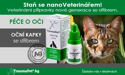 Staň se nanoveterinářem. Veterinární přípravky nové generace se stříbrem. Péče o oči. Oční kapky se stříbrem.