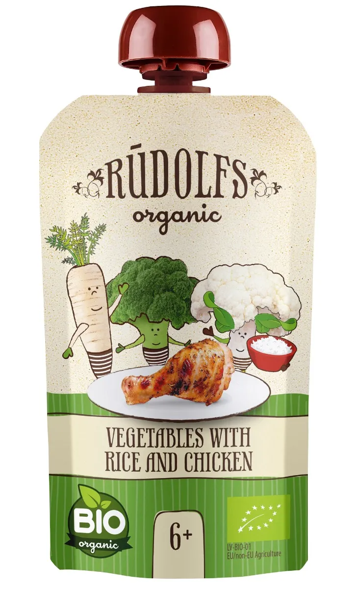 Rudolfs Zelenina, rýže a kuřecí maso BIO kapsička 110 g