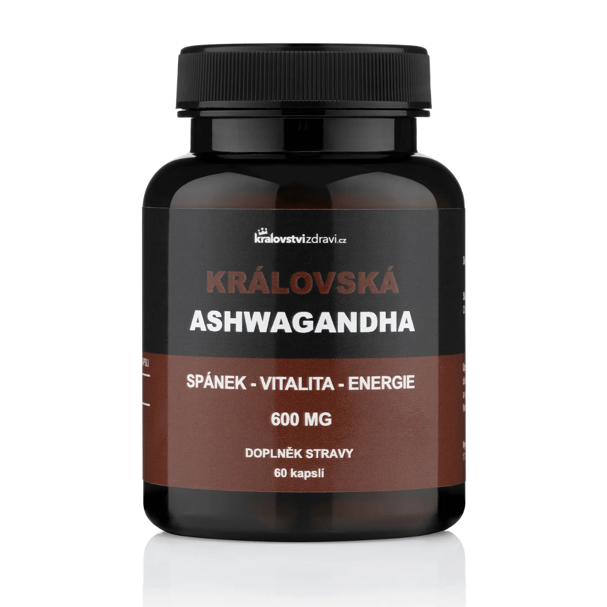 Království zdraví Královská Ashwagandha 600 mg, extrakt z Ašvagandy s 5 % withanolidů, 60 kapslí