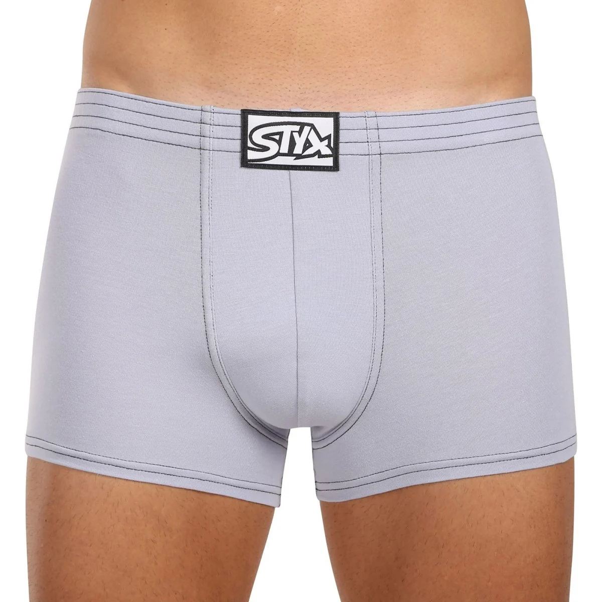 Styx Pánské boxerky klasická guma světle šedá (Q1067) L 
