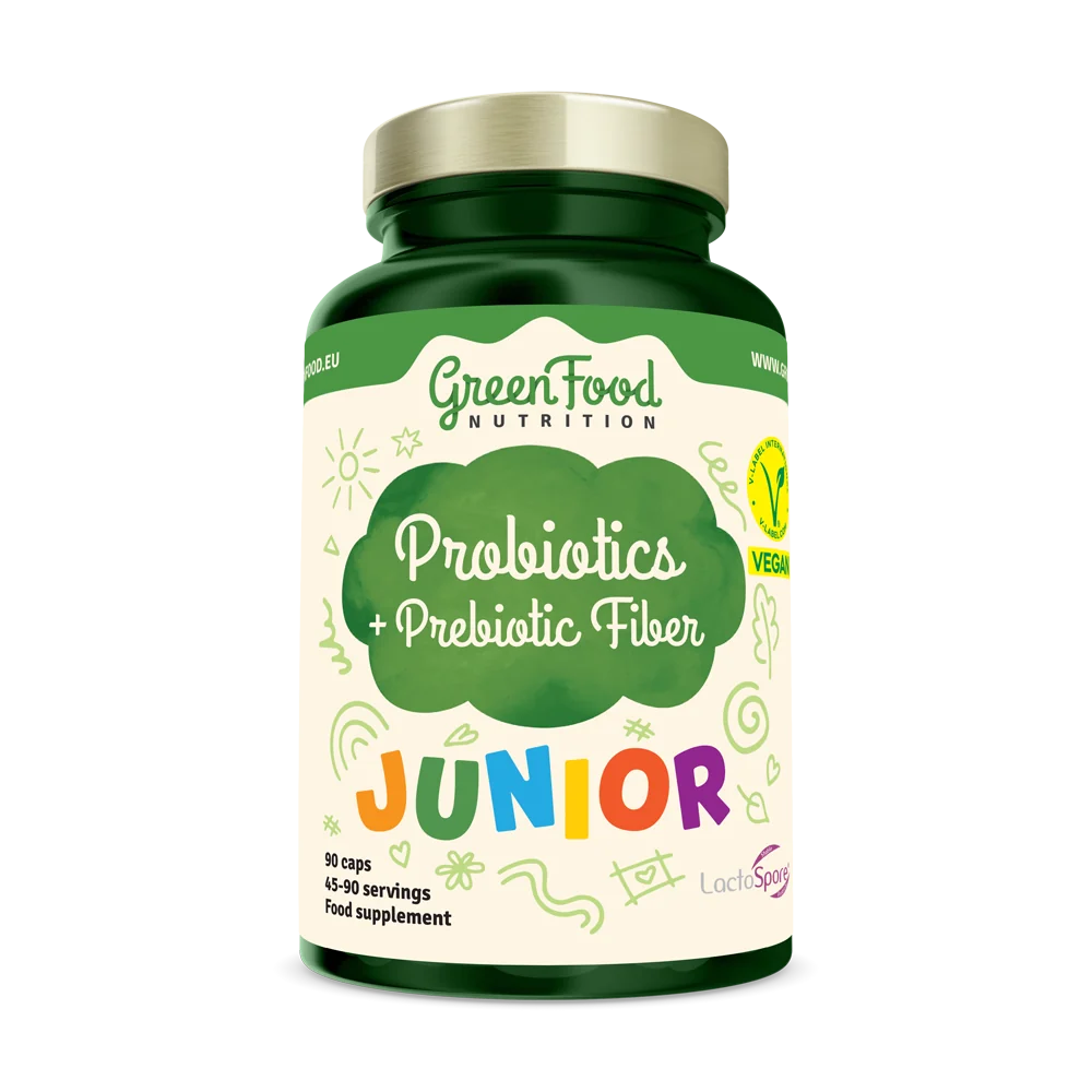 GreenFood Nutrition Junior Probiotics+Prebiotic Fiber 90 kapslí