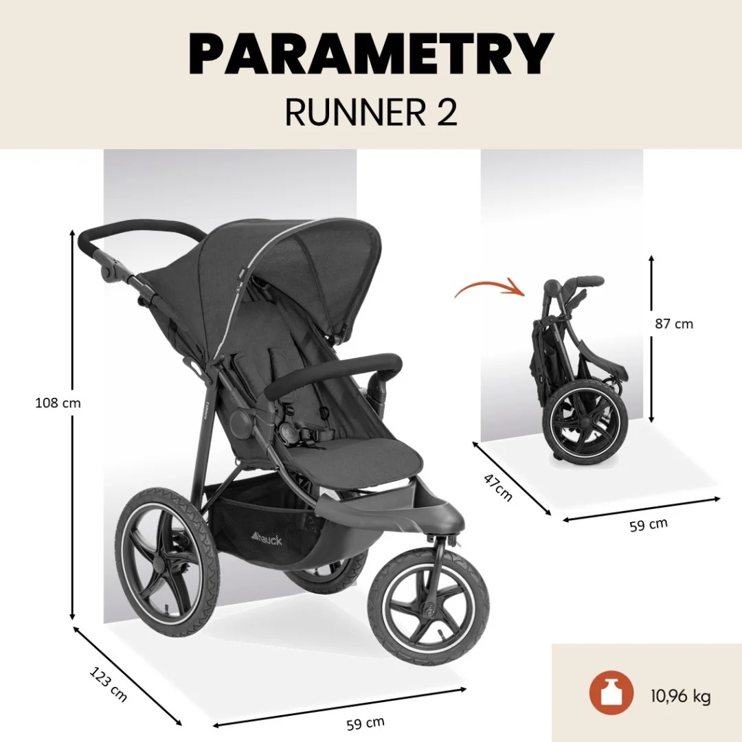 Hauck Sporťák Runner 2 CZ EDICE Melange grey