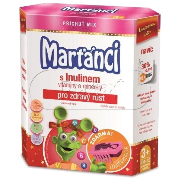 Walmark Marťánci Inulin MIX tbl.100+30+dárek GIRL Vánoce