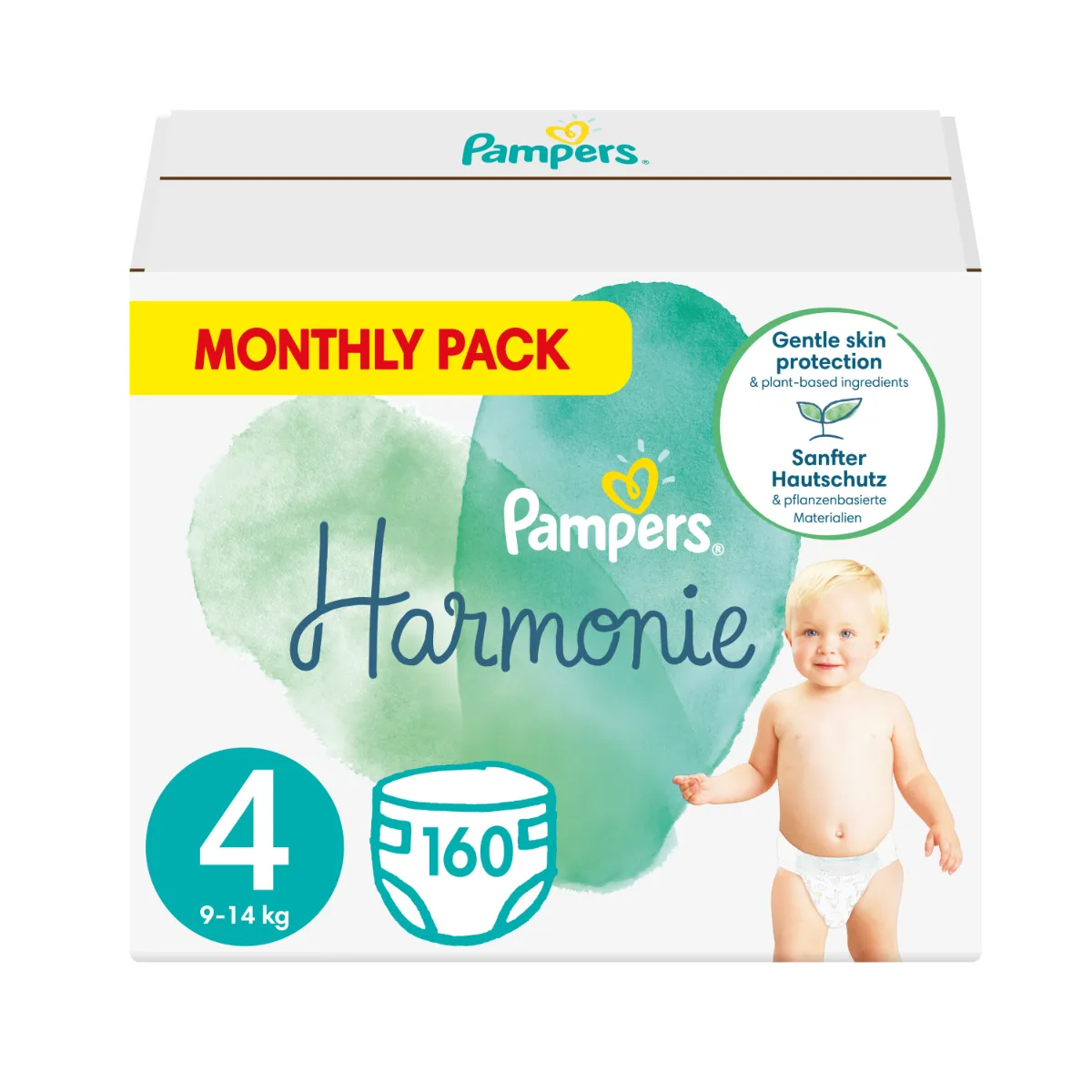 Pampers Harmonie vel. 4 9–14 kg dětské pleny 160 ks