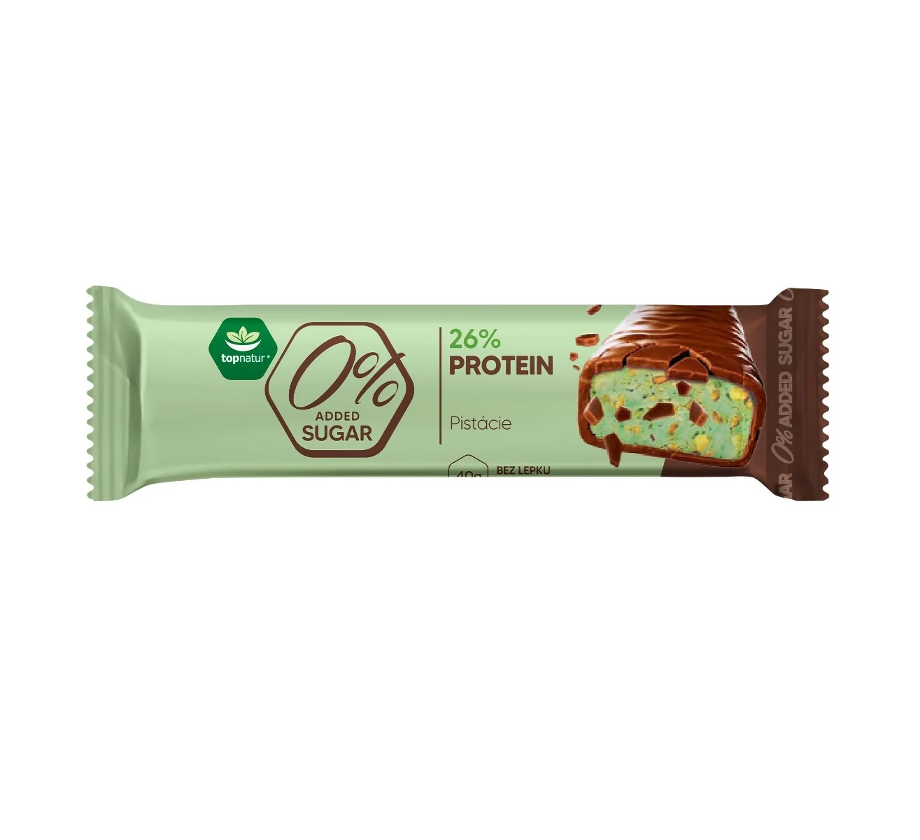 Topnatur 0% Added Sugar Proteinová tyčinka Pistácie 40 g