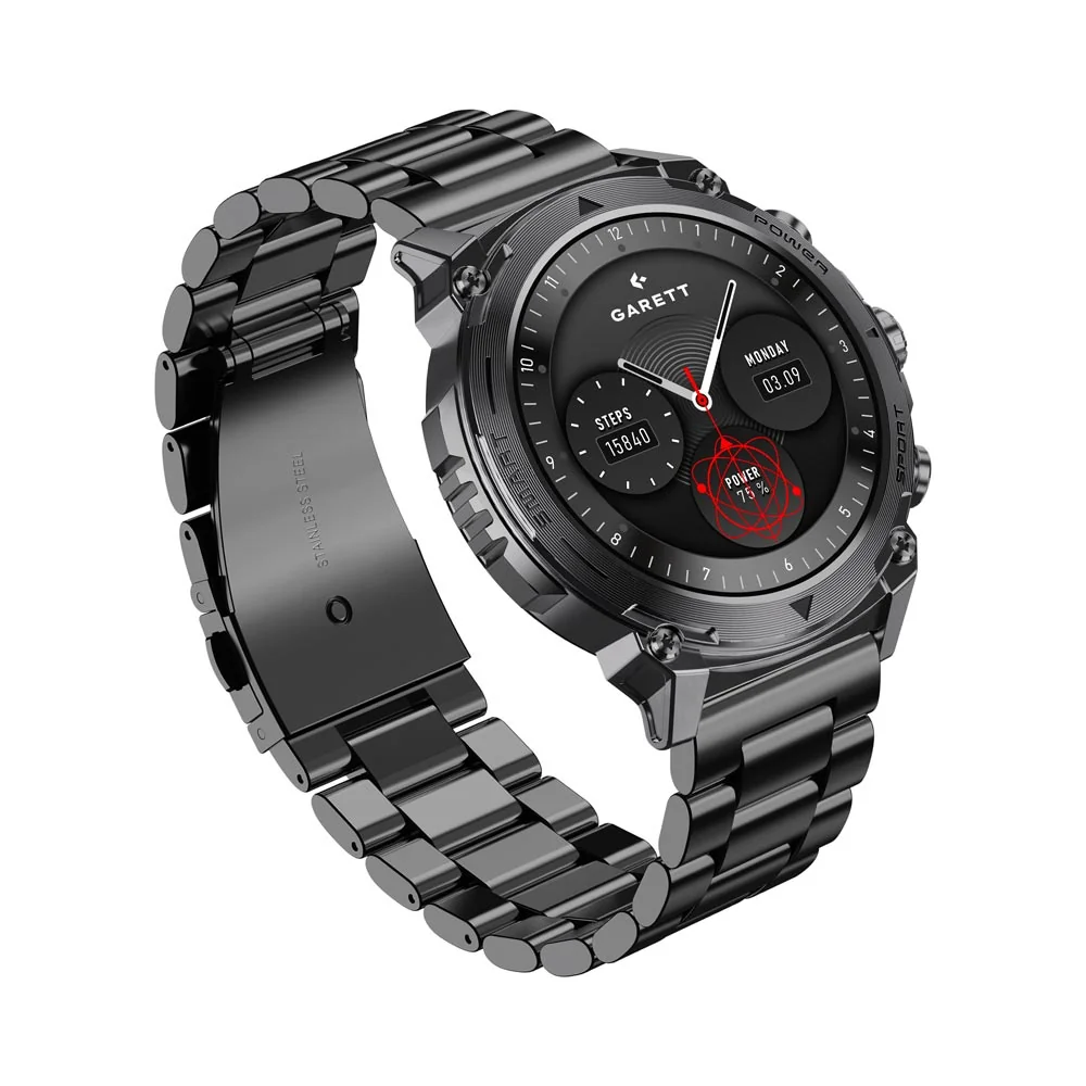 Garett Smartwatch Atom smart hodinky Black Steel