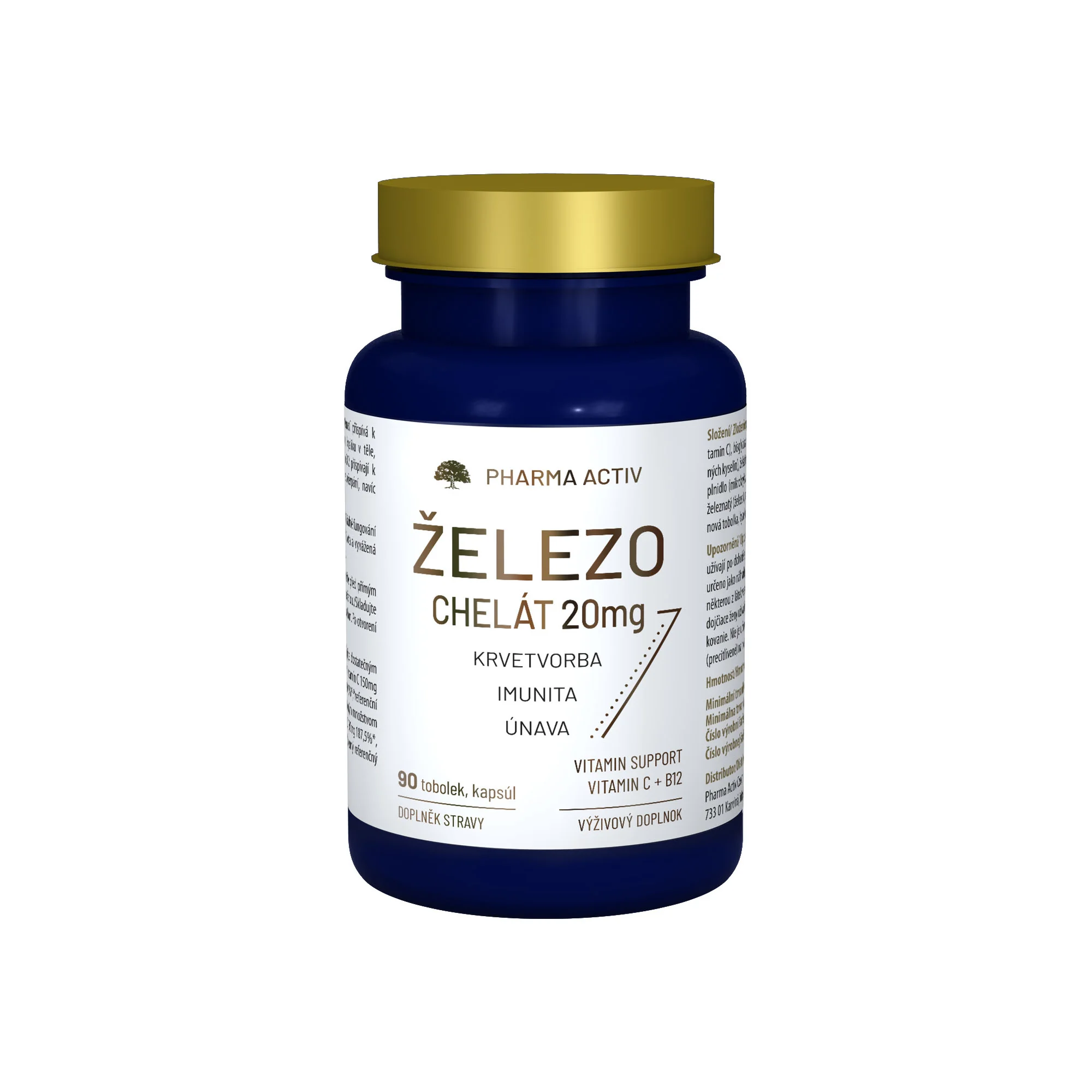 Pharma Activ Železo chelát 20 mg 90 tobolek