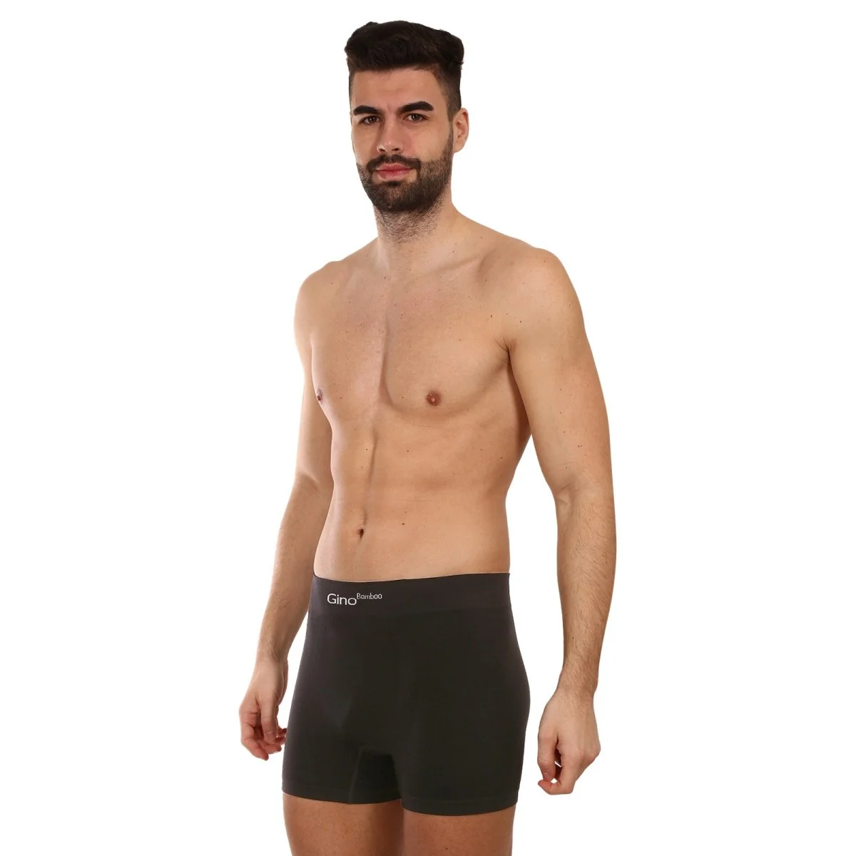 Gino Pánské boxerky bezešvé bambusové černé (54004) XL