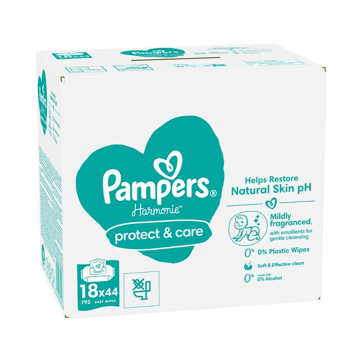 Pampers Harmonie Protect&Care vlhčené ubrousky 18x44 ks